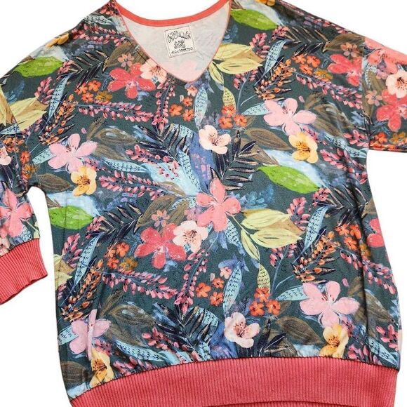 Anthropologie Aldomartins Cap Juluca Sweater Top Womens XL Floral Boho - Picture 1 of 4